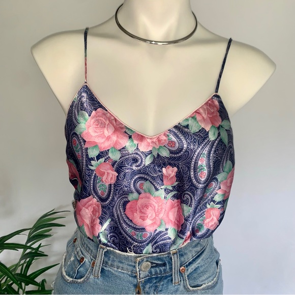 s a t i n :: Silky Floral 3pc Set Satin Robe Shorts Camisole - Picture 13 of 13